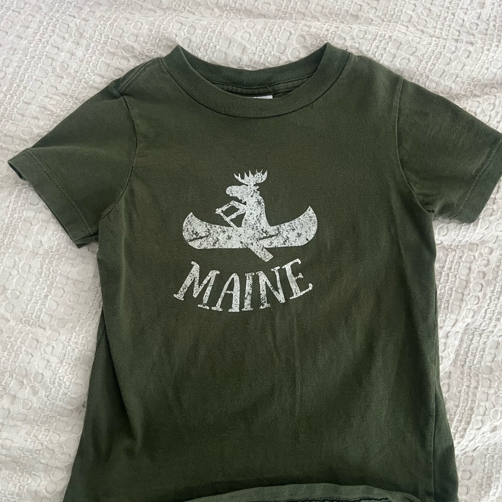 Green Toddler 2T T-Shirt with Moose Print